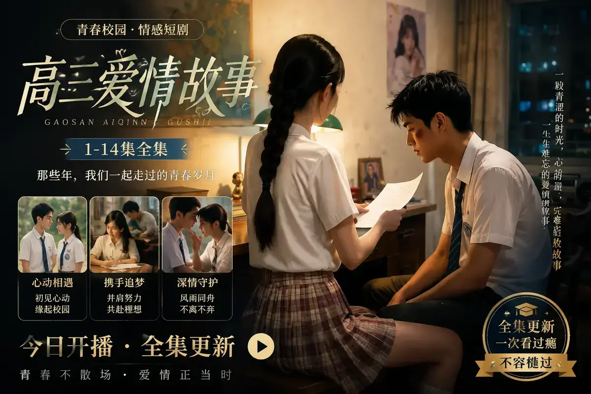 《AI 短剧高三爱情故事》高清完整版在线观看 林澈苏晚晴校园恋曲 初见心动-误会虐心-毕业告白 高三爱情故事中字无删减全集资源分享